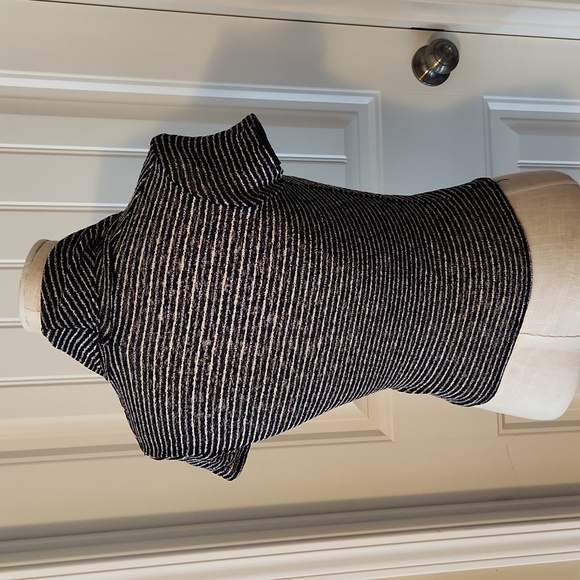 Scrunchy Striped Cowlneck Blouse - Picture 2 of 6